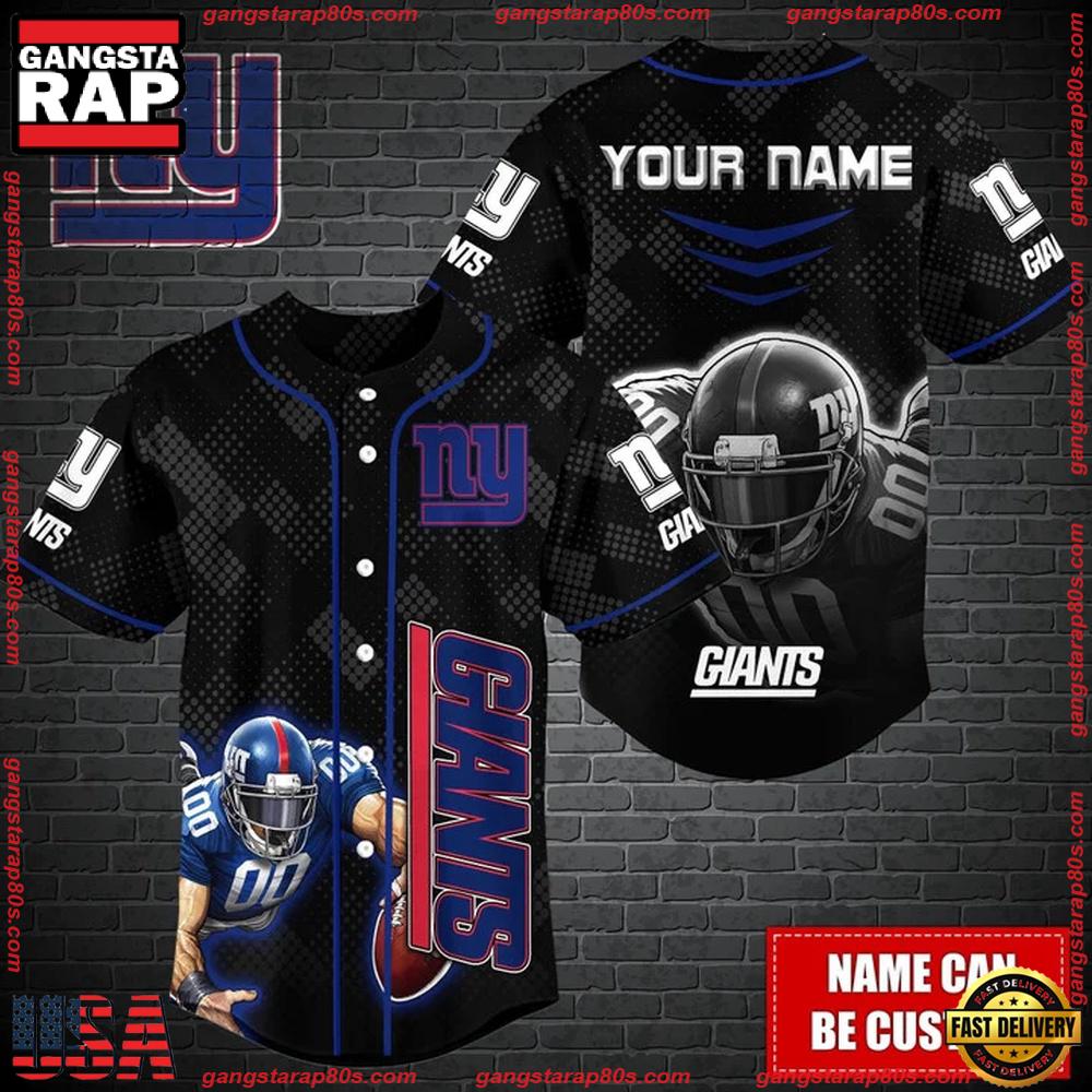 NFL Custom Name New York Giants Mascot Baseball Jersey