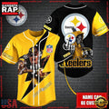 NFL Custom Name Pittsburgh Steelers Mascot And Skull New Design Baseball Jersey
