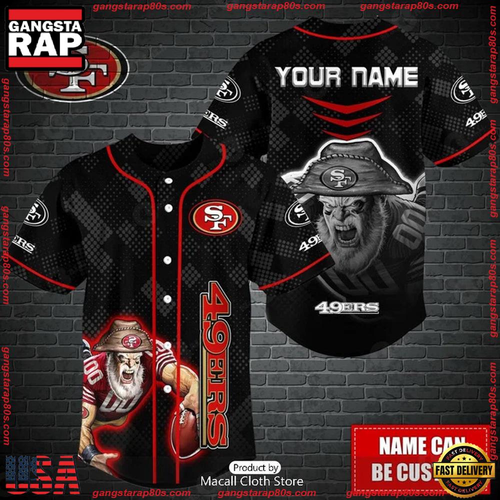 NFL Custom Name San Francisco 49ers Mascot Baseball Jersey