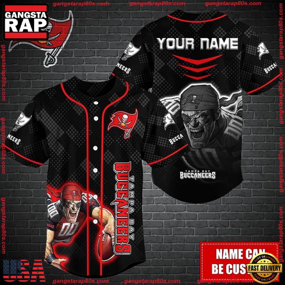 NFL Custom Name Tampa Bay Buccaneers Mascot Baseball Jersey