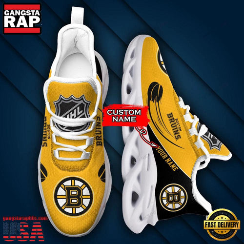 NHL Custom Name Boston Bruins Sport Max Soul Shoes