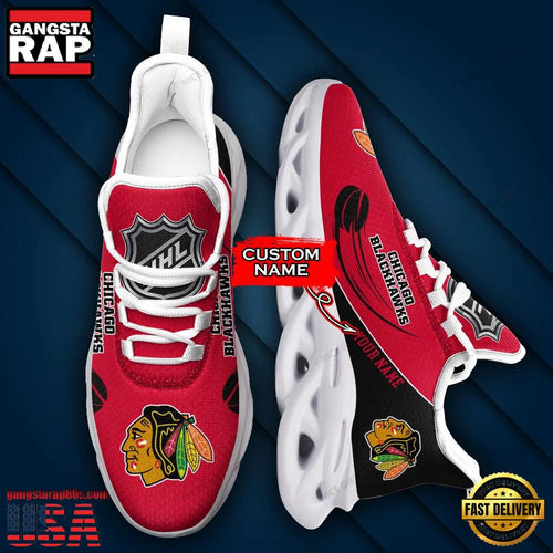 NHL Custom Name Chicago Blackhawks Team Sport Max Soul Shoes