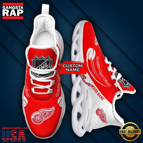 NHL Custom Name Detroit Red Wings Team Sport Max Soul Shoes
