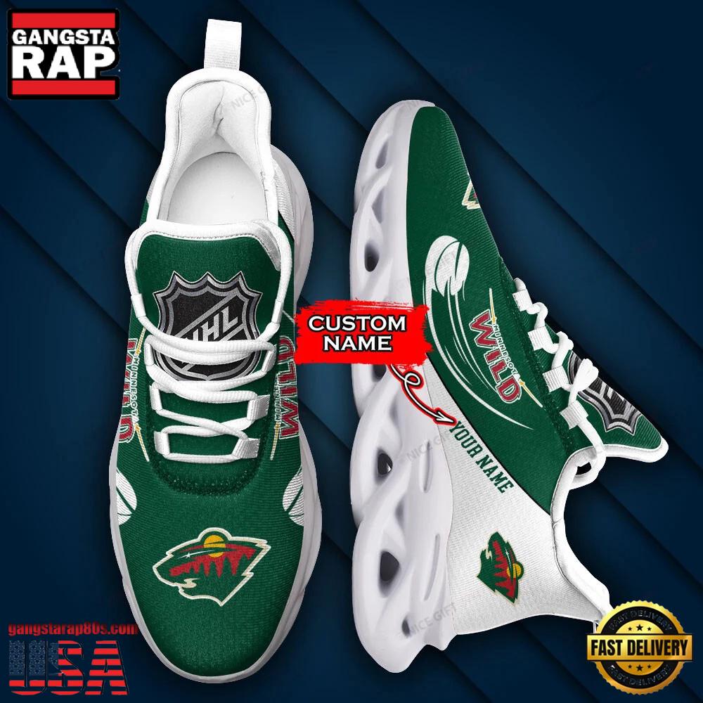 NHL Custom Name Minnesota Wild Team Sport Max Soul Shoes