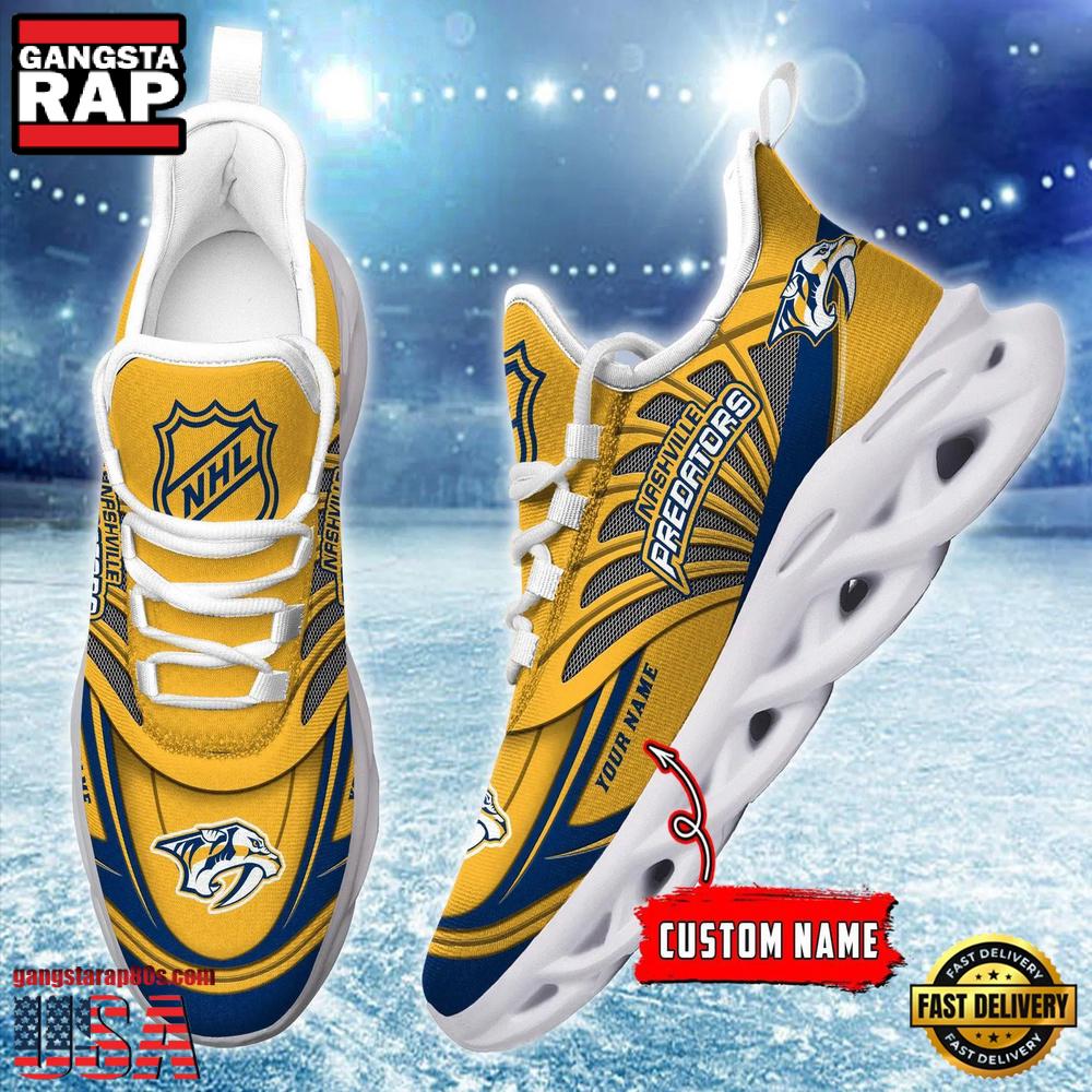 NHL Custom Name Nashville Predators Team Logo Design Max Soul Shoes Running Sneakers