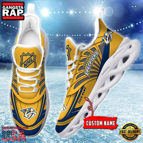 NHL Custom Name Nashville Predators Team Logo Design Max Soul Shoes Running Sneakers