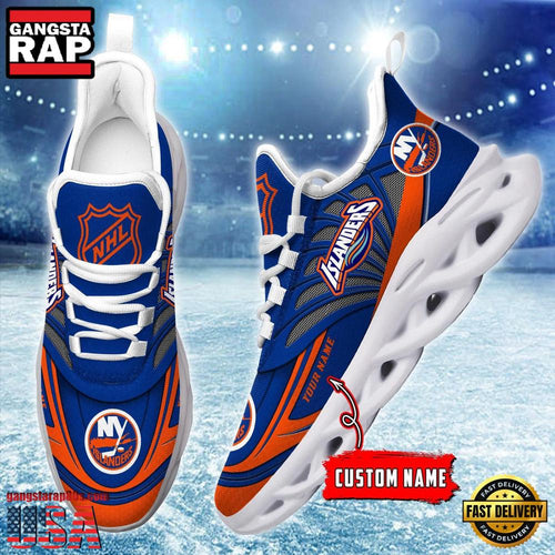 NHL Custom Name New York Islanders Team Logo Design Max Soul Shoes Running Sneakers