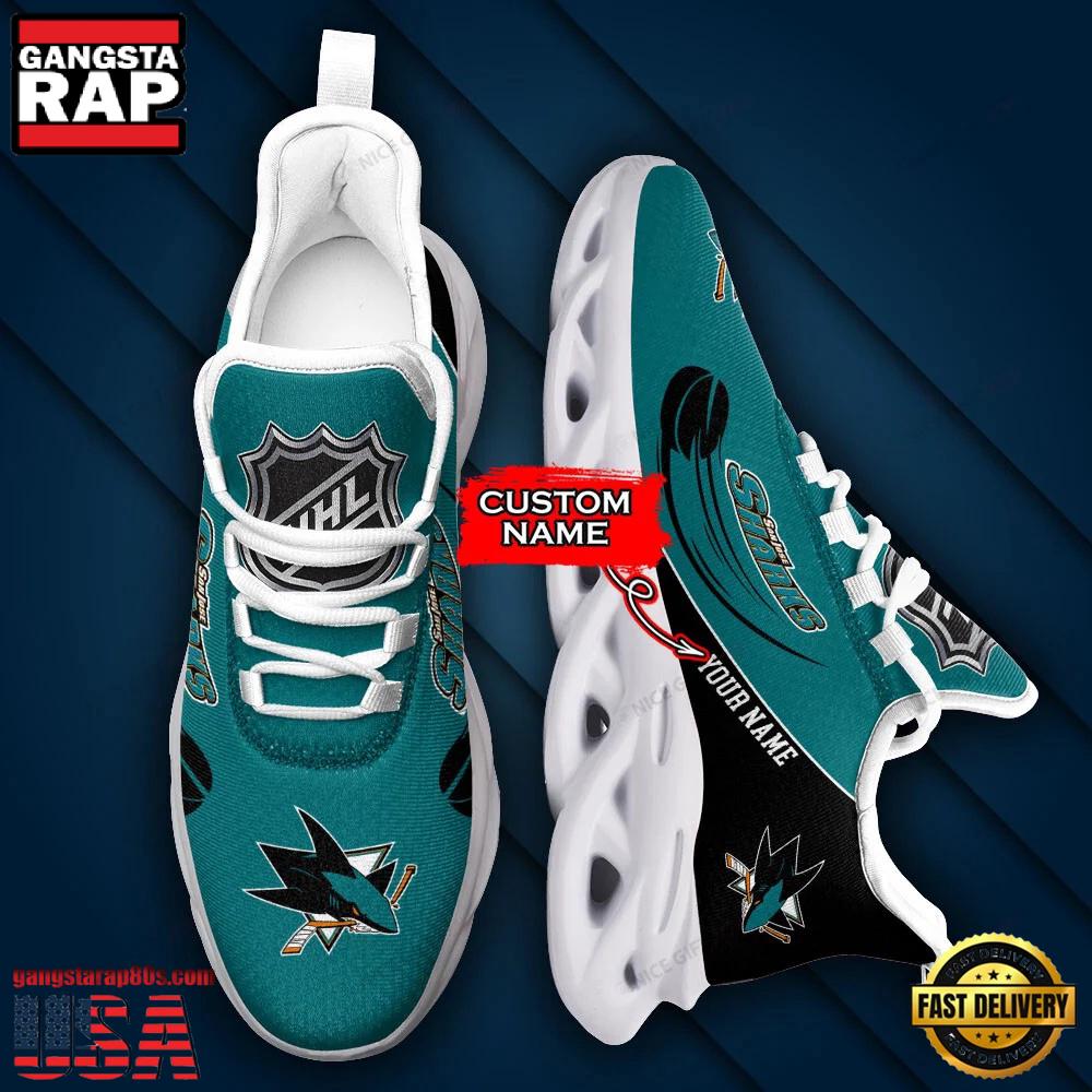 NHL Custom Name San Jose Sharks Team Sport Max Soul Shoes