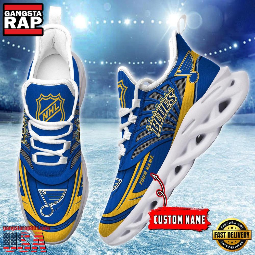 NHL Custom Name St. Louis Blues Team Logo Design Max Soul Shoes Running Sneakers
