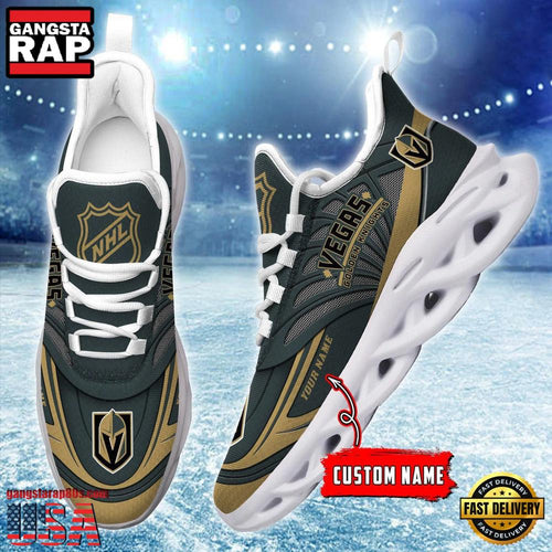 NHL Custom Name Vegas Golden Knights Team Logo Design Max Soul Shoes Running Sneakers