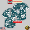 Custom Name Philadelphia Eagles Hibicus Aloha Hawaiian Shirt