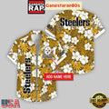 Custom Name Pittsburgh Steelers Hibicus Pattern Aloha Hawaiian Shirt