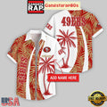 Custom Name San Francisco 49ers Coconut Pattern Aloha Hawaiian Shirt