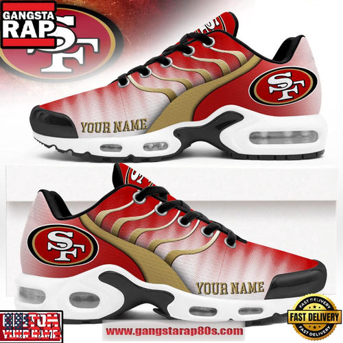 Custom Name San Francisco 49ers NFL New 2026 Version Air Max Plus Shoes Running Sneakers