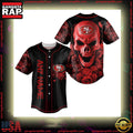NFL Custom Name San Francisco 49ers Football Skull Baseball Jersey Shirt