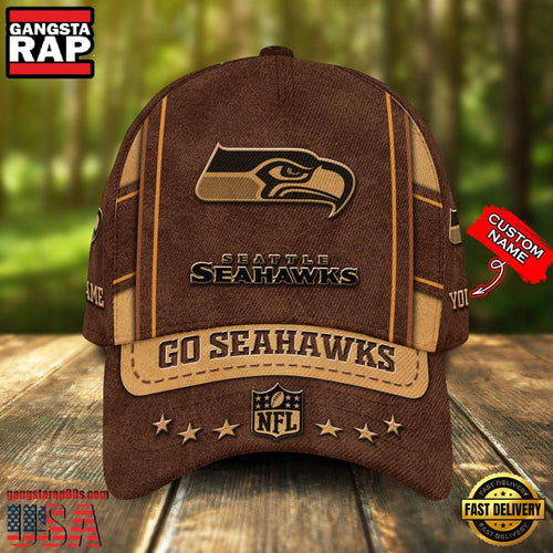 NFL Custom Name Seattle Seahawks Team Sport Baseball Cap