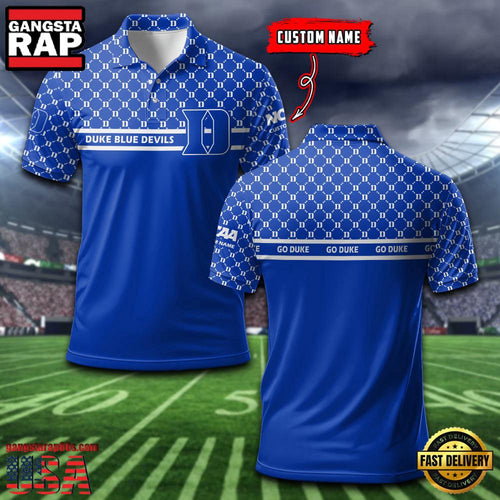 Custom Name NCAA Duke Blue Devils Team Logo New Design Polo Shirt