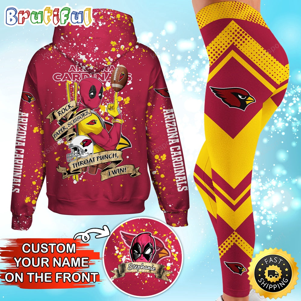 Custom NFL Arizona Cardinals Hoodie Leggings Rock Paper Scissors Throat Punch I Win Hoodie