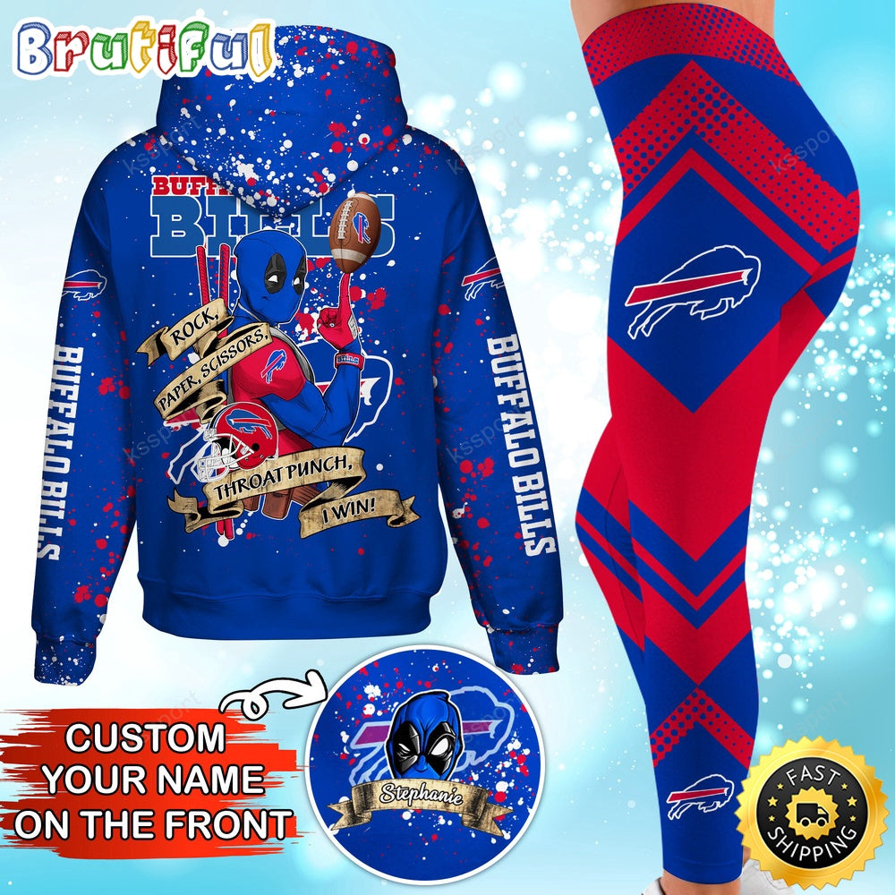Custom NFL Buffalo Bills Hoodie Leggings Rock Paper Scissors Throat Punch I Win Hoodie