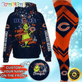 Custom NFL Chicago Bears Hoodie Leggings The Grinch Hoodie Rock Paper Scissors Throat Punch I Win