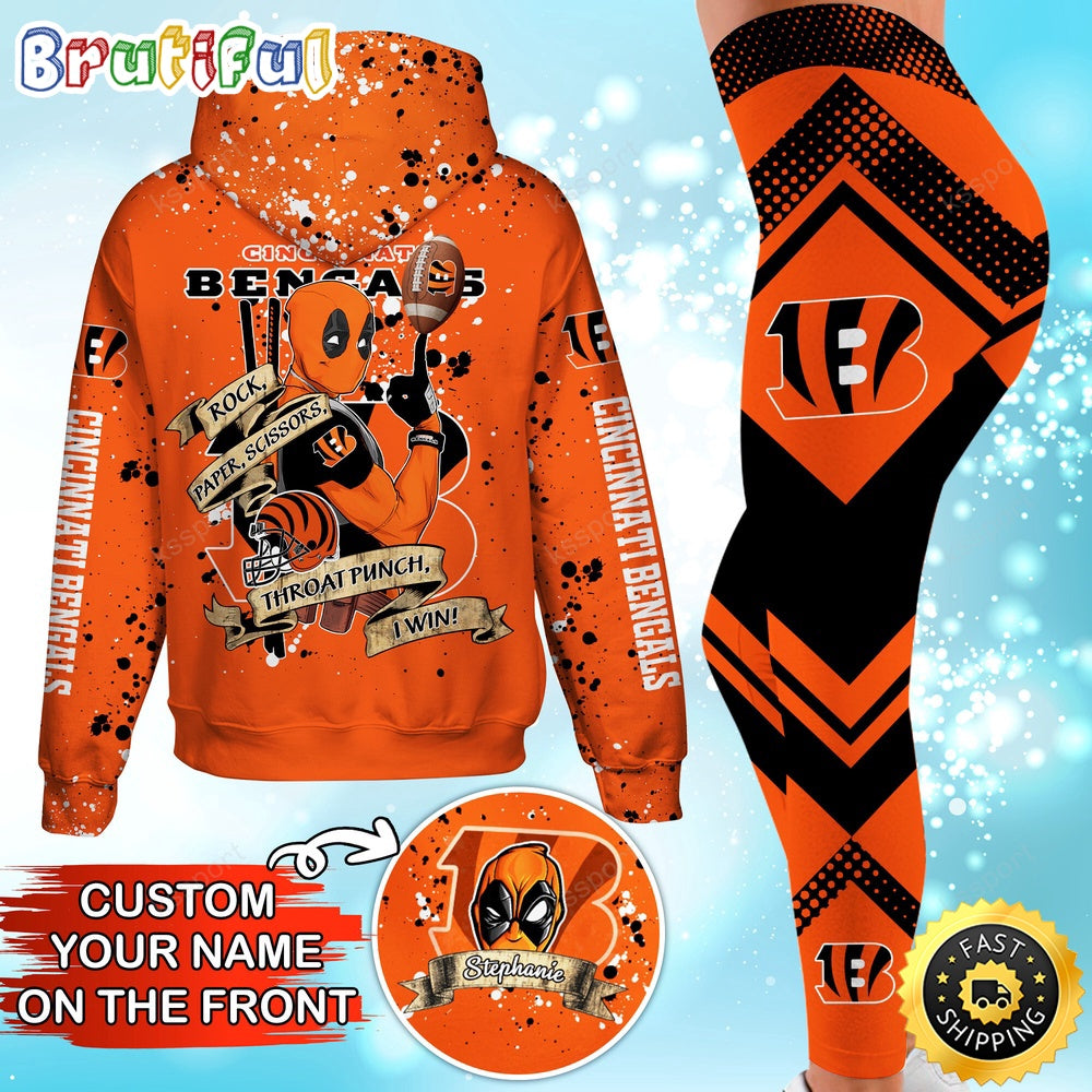 Custom NFL Cincinnati Bengals Hoodie Leggings Rock Paper Scissors Throat Punch I Win Hoodie