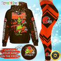 Custom NFL Cleveland Browns Hoodie Leggings The Grinch Hoodie Rock Paper Scissors Throat Punch I Win