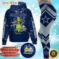 Custom NFL Dallas Cowboys Hoodie Leggings The Grinch Hoodie Rock Paper Scissors Throat Punch I Win