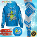 Custom NFL Detroit Lions Hoodie Leggings The Grinch Hoodie Rock Paper Scissors Throat Punch I Win