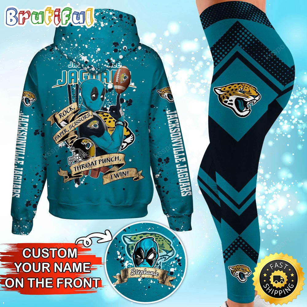 Custom NFL Jacksonville Jaguars Hoodie Leggings Rock Paper Scissors Throat Punch I Win Hoodie