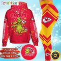 Custom NFL Kansas City Chiefs Hoodie Leggings The Grinch Hoodie Rock Paper Scissors Throat Punch I Win
