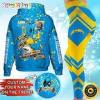 Custom NFL Los Angeles Chargers Hoodie Leggings Rock Paper Scissors Throat Punch I Win Hoodie