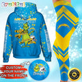 Custom NFL Los Angeles Chargers Hoodie Leggings The Grinch Hoodie Rock Paper Scissors Throat Punch I Win