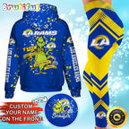 Custom NFL Los Angeles Rams Hoodie Leggings The Grinch Hoodie Rock Paper Scissors Throat Punch I Win