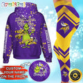 Custom NFL Minnesota Vikings Hoodie Leggings The Grinch Hoodie Rock Paper Scissors Throat Punch I Win