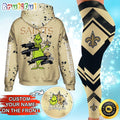 Custom NFL New Orleans Saints Hoodie Leggings The Grinch Hoodie Rock Paper Scissors Throat Punch I Win