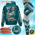 Custom NFL Philadelphia Eagles Hoodie Leggings Rock Paper Scissors Throat Punch I Win Hoodie