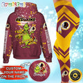 Custom NFL Washington Commanders Hoodie Leggings The Grinch Hoodie Rock Paper Scissors Throat Punch I Win
