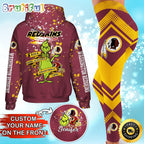 Custom NFL Washington Commanders Hoodie Leggings The Grinch Hoodie Rock Paper Scissors Throat Punch I Win