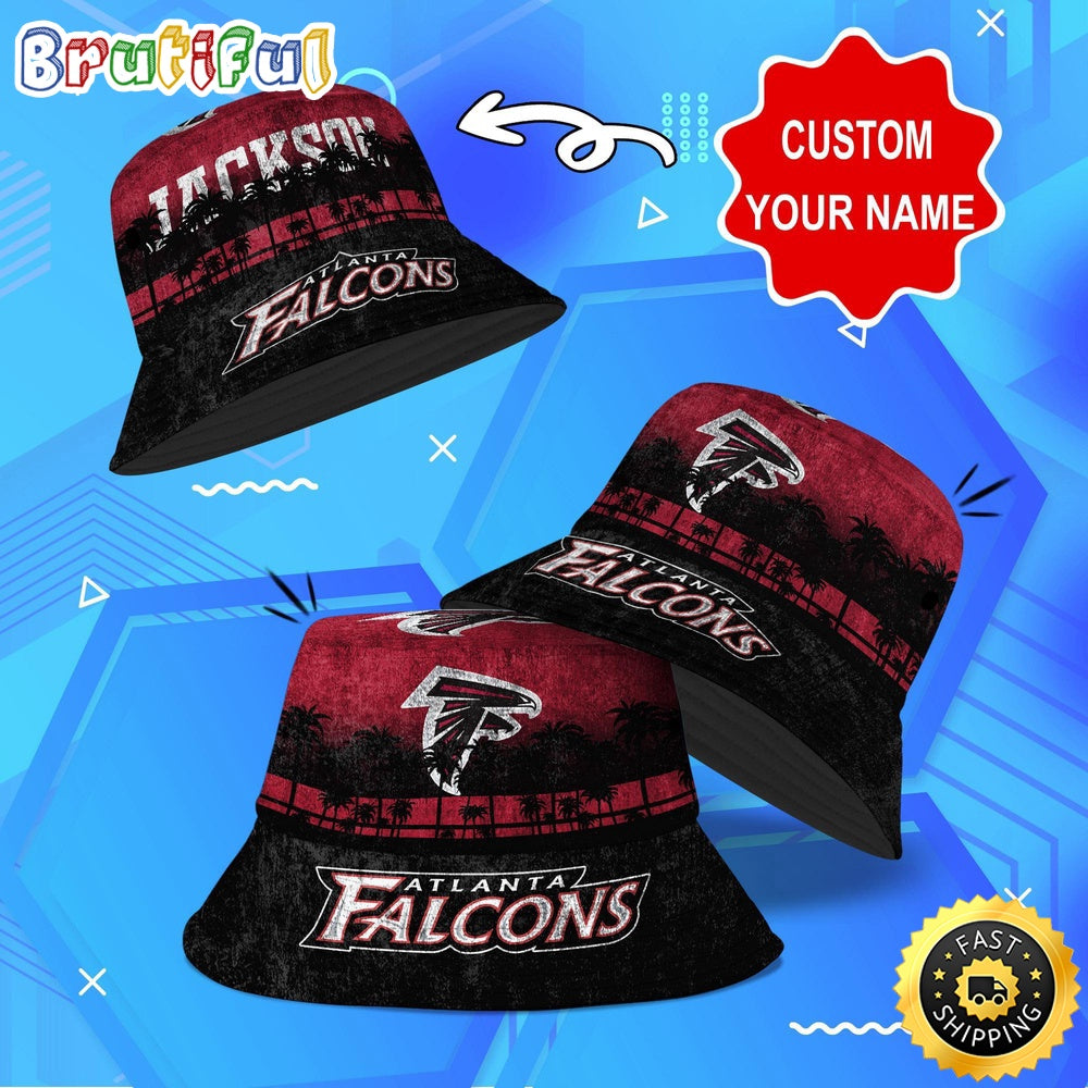 Customized NFL Atlanta Falcons Bucket Hat Palm Tree NFL Bucket Hat