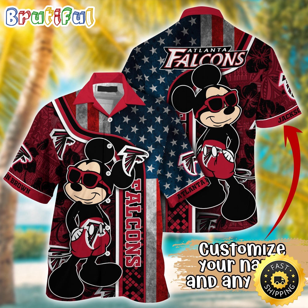 Customized NFL Atlanta Falcons Hawaiian Shirt Mickey Mouse Tropical Shirt