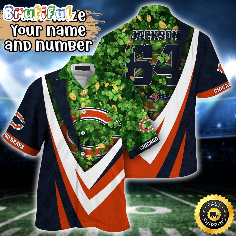 Customized NFL Chicago Bears Hawaii Shirt St Patricks Day Aloha Shirt