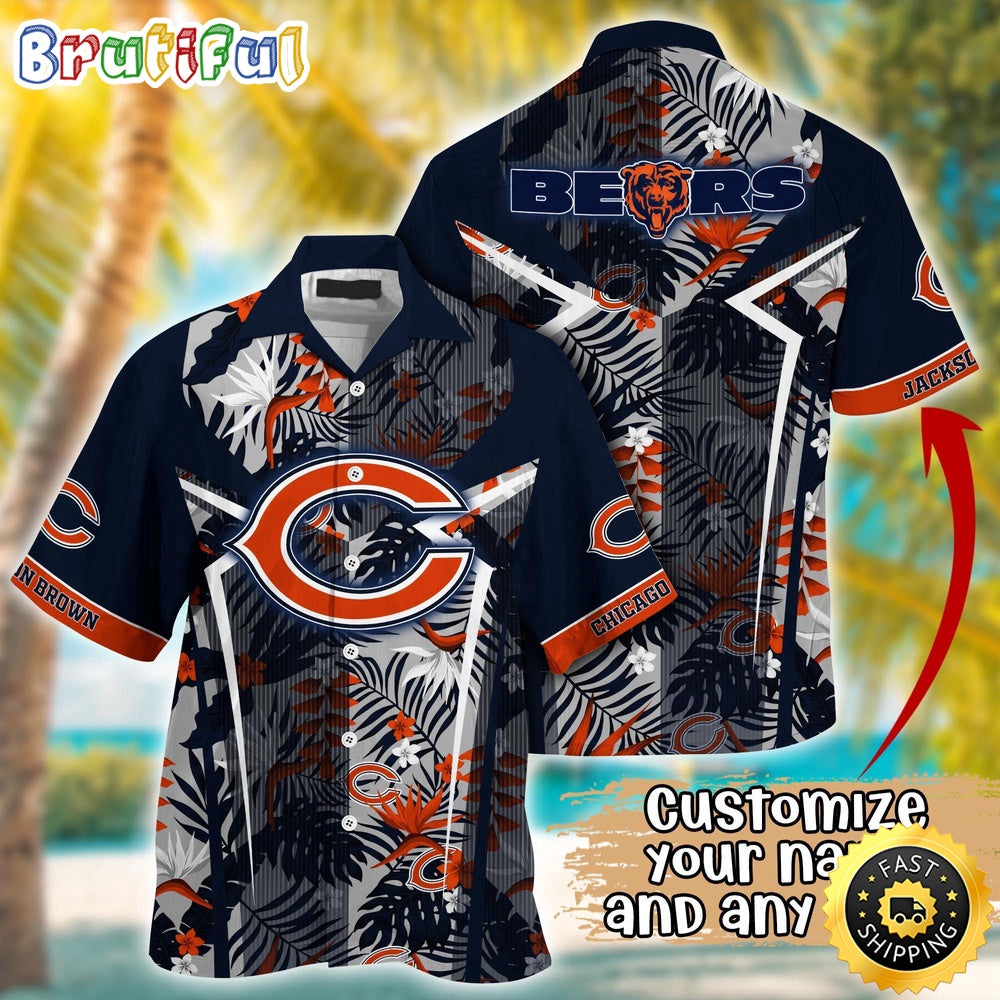 Customized NFL Chicago Bears Hawaiian Shirt Summer Football Tropical Shirt