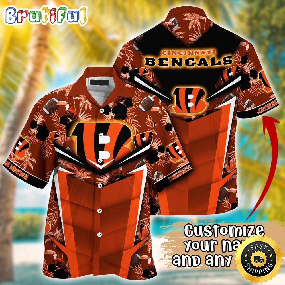 Customized NFL Cincinnati Bengals Hawaiian Shirt Summer Football Aloha Shirt For Fans