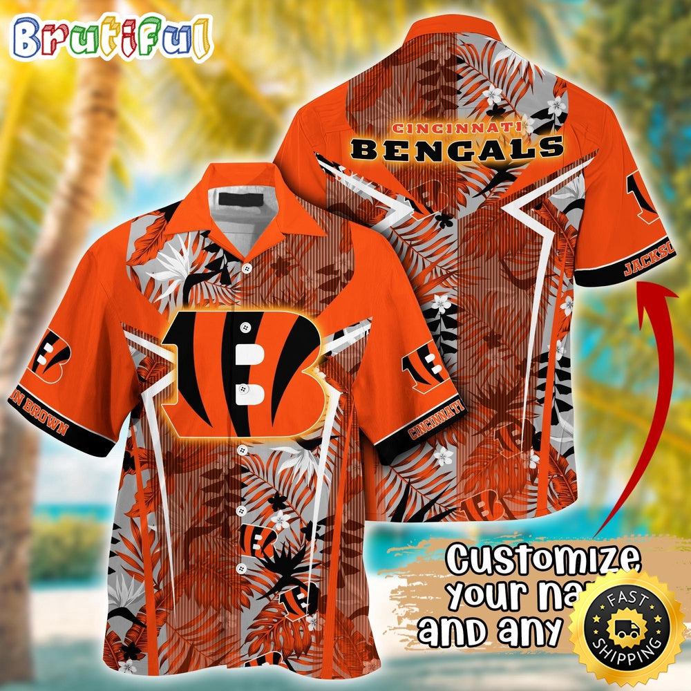 Customized NFL Cincinnati Bengals Hawaiian Shirt Summer Football Tropical Shirt