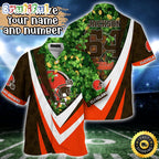 Customized NFL Cleveland Browns Hawaii Shirt St Patricks Day Aloha Shirt