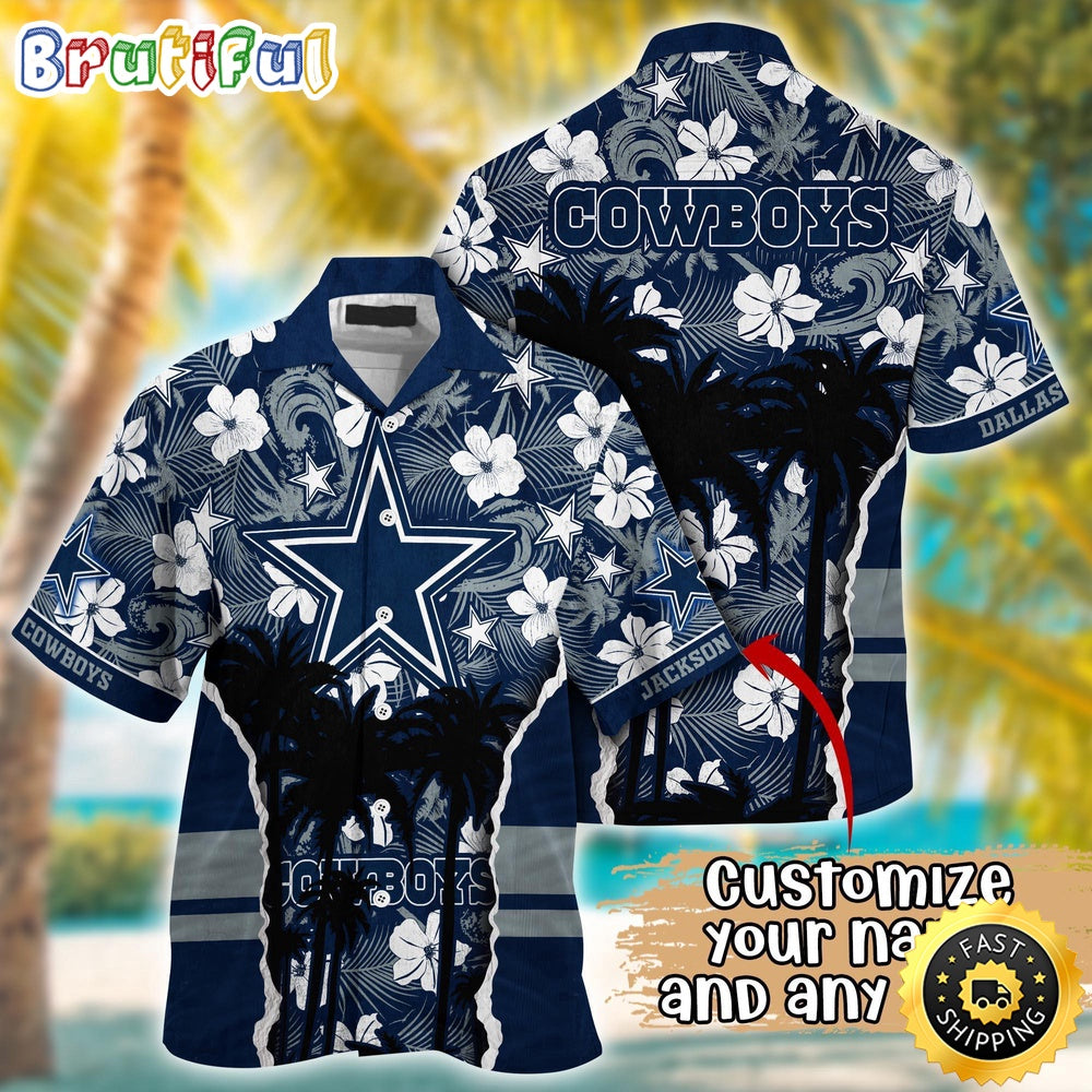 Customized NFL Dallas Cowboys Hawaii Shirt Palm Tree Aloha Shirt