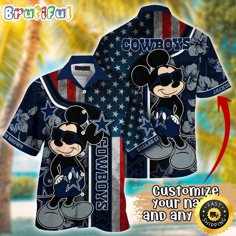 Customized NFL Dallas Cowboys Hawaiian Shirt Mickey Mouse Tropical Shirt