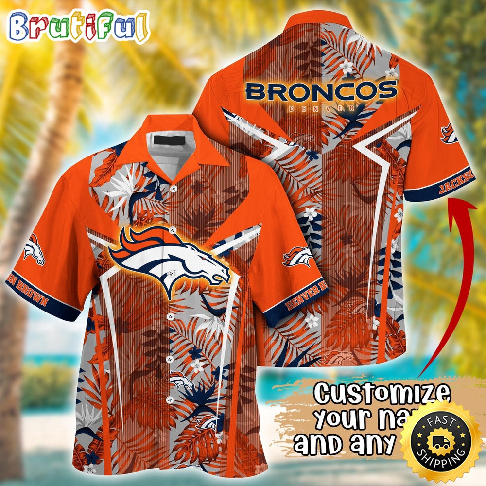 Customized NFL Denver Broncos Hawaiian Shirt Summer Football Tropical Shirt