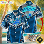 Customized NFL Detroit Lions Hawaiian Shirt Summer Football Aloha Shirt For Fans