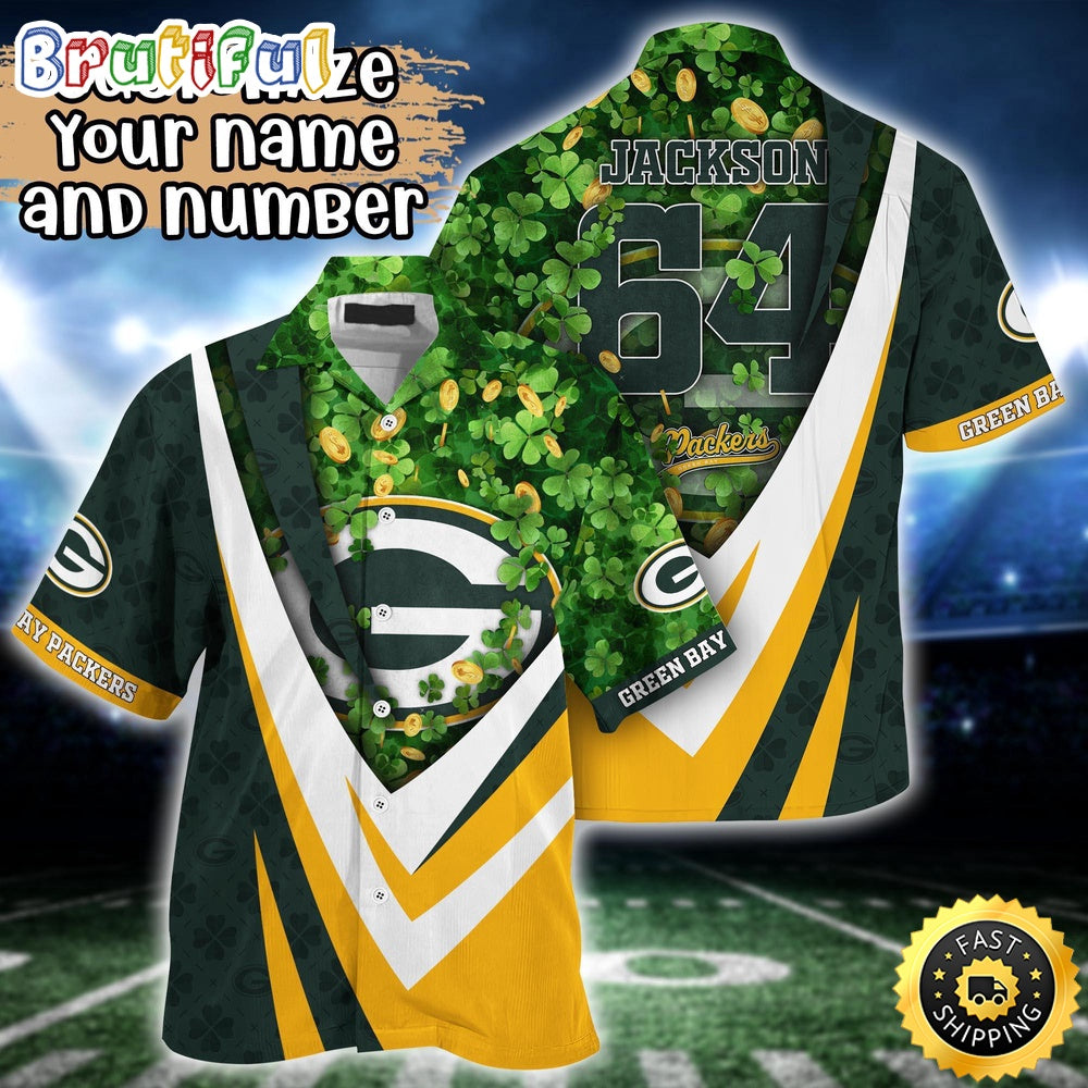Customized NFL Green Bay Packers Hawaii Shirt St Patricks Day Aloha Shirt